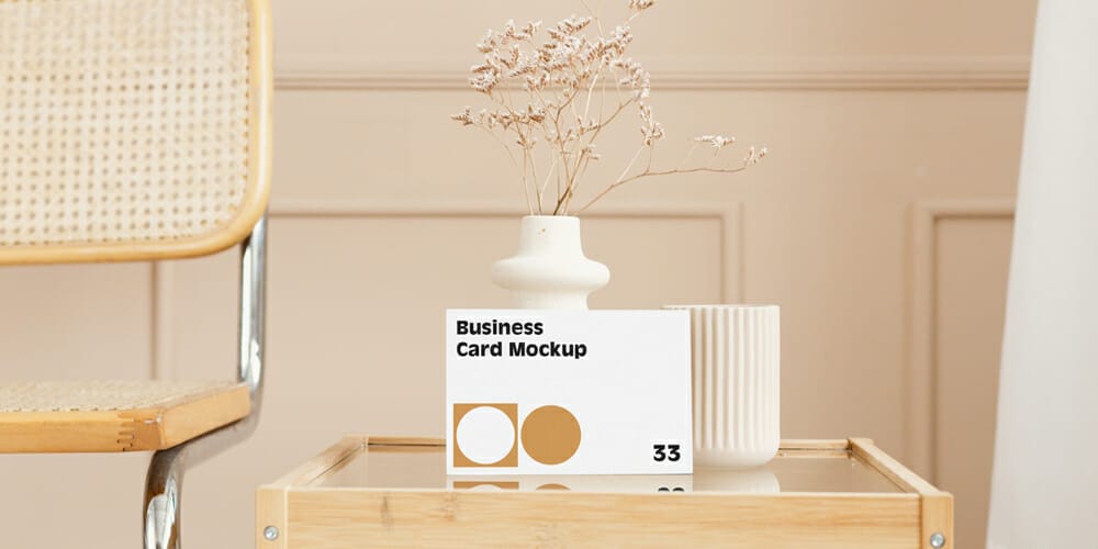 Card on Table Mockup