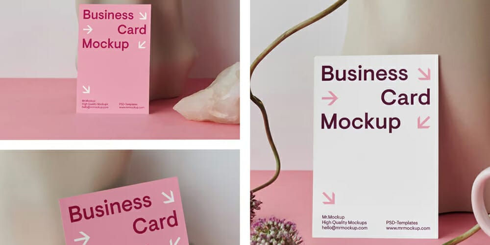 Card with Vase Mockup