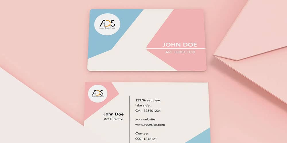 100+ Free Business Card Mockups PSD 466 Colourful Business card Mockup