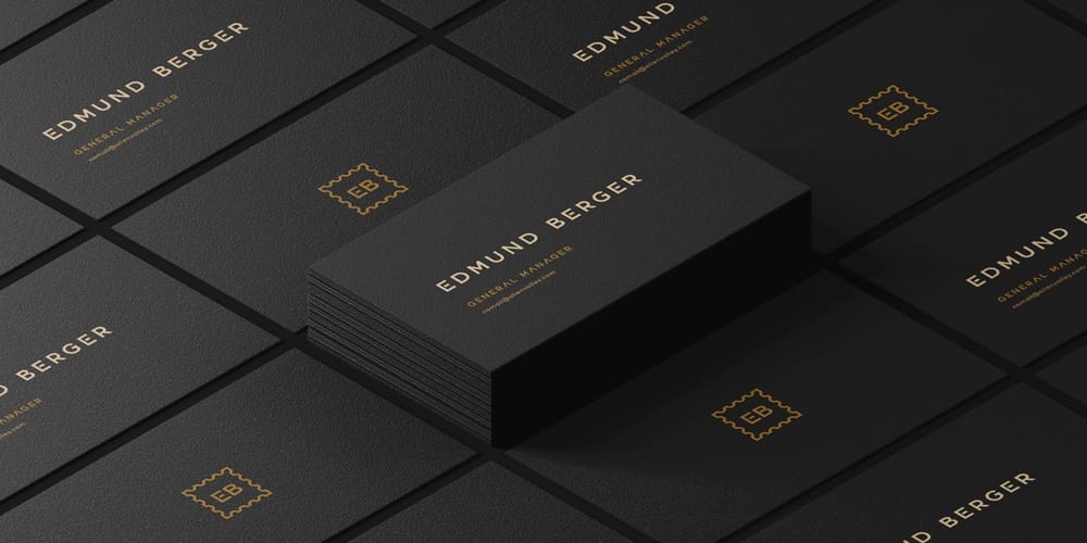 Dark Isometric Business Card Mockup