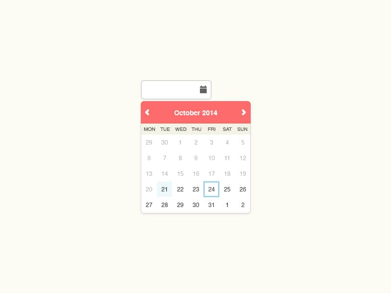 Date Picker PSD