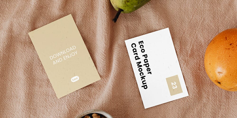 Double Eco Business Card Mockup