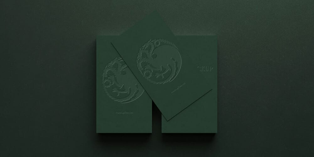 Embossed Business Card Mockup