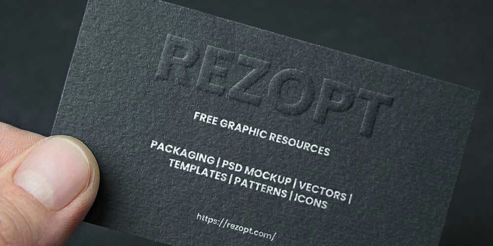 Embossed Business Card Mockup