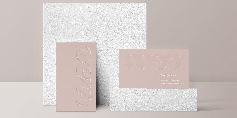 Embossed Business Card Mockup