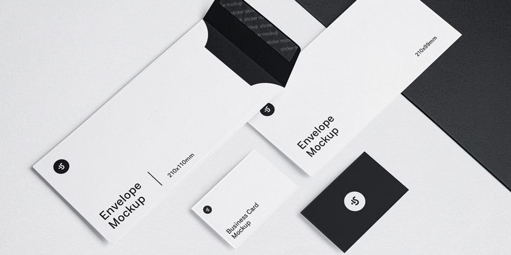 100+ Free Business Card Mockups PSD 227 Envelope and Business Card Mockups