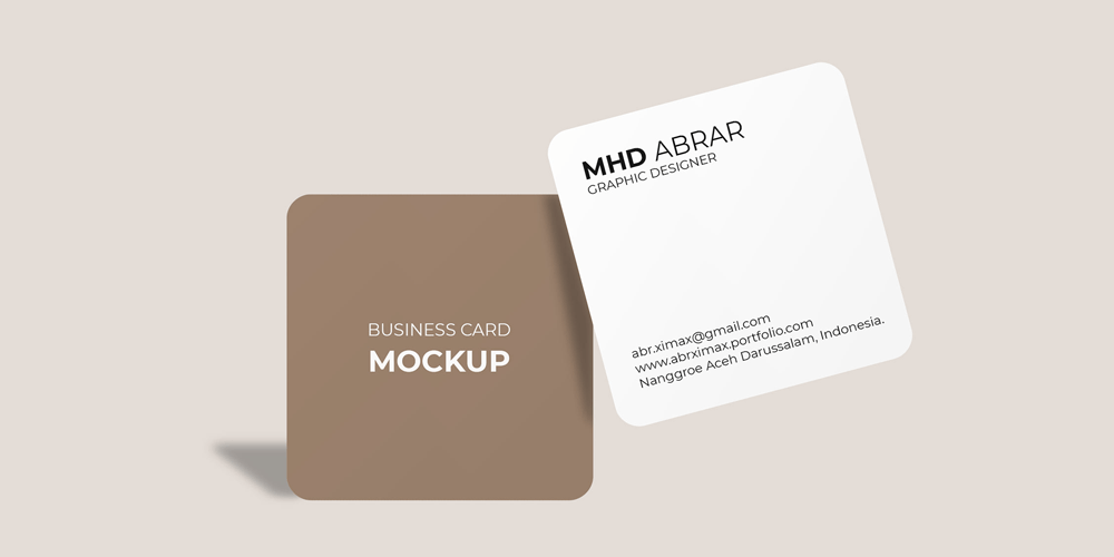 100+ Free Business Card Mockups PSD 387 Floating Square Business Card Mockup