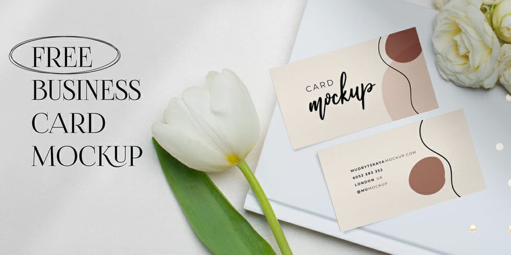100+ Free Business Card Mockups PSD 208 Floral Background Business Card Mockup