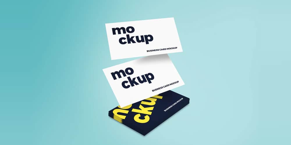 Flying Business Card Mockup