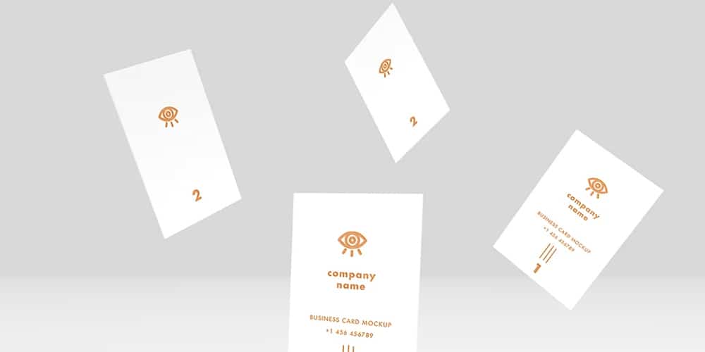 100+ Free Business Card Mockups PSD 1051 Flying Business Cards Mockup