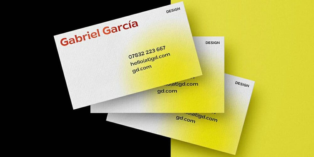 Flying Business Cards Mockup