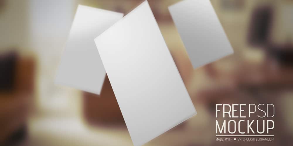100+ Free Business Card Mockups PSD 1088 Flying Business Cards Mockup