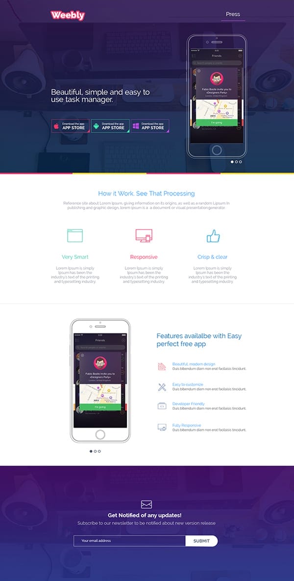 Free App Landing Page