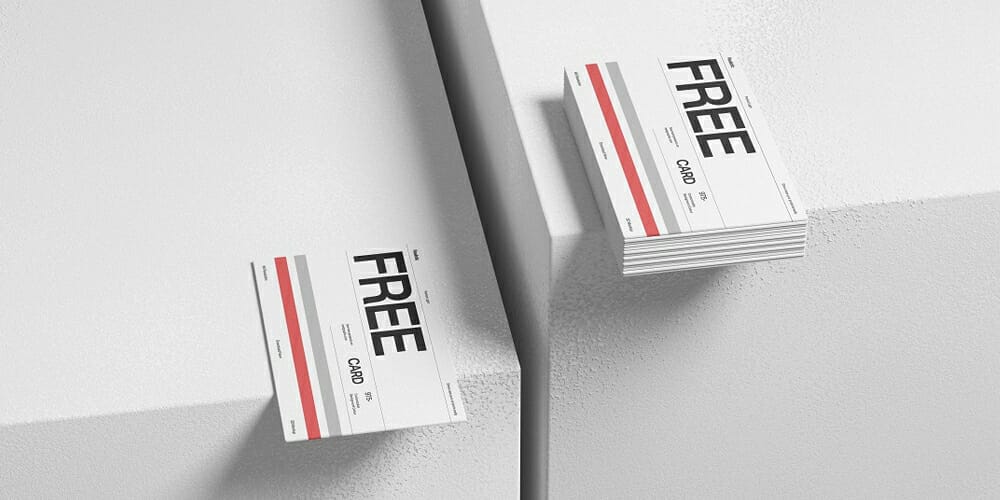 Free Clean Business Card Mockup