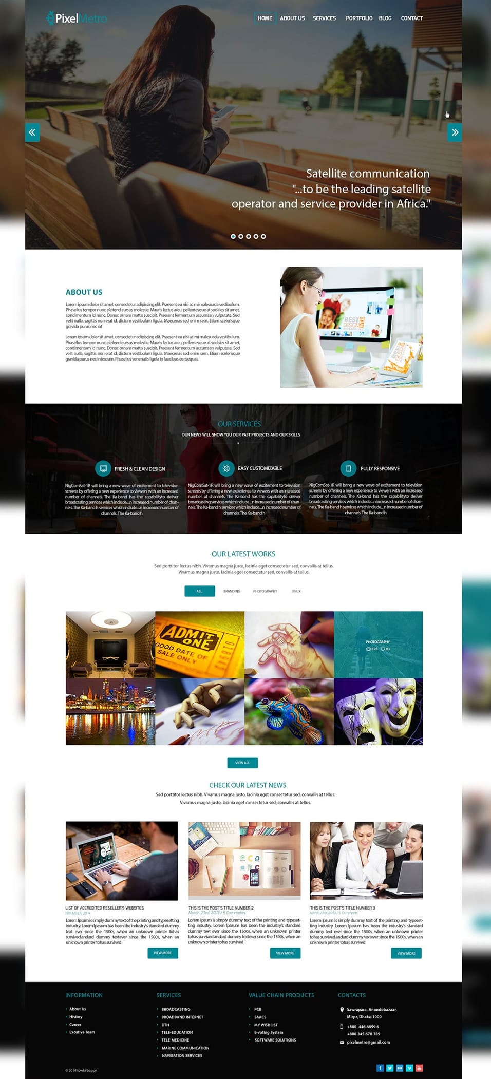 Free Corporate Web Template PSD