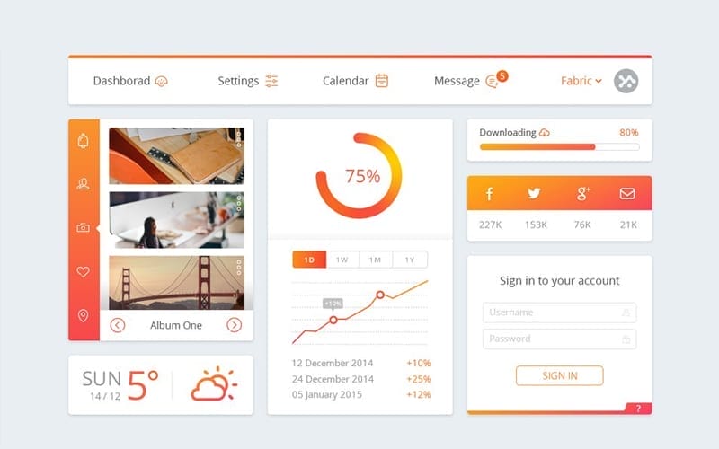 Latest Free Web Elements From December 2014 4 Free-Dashboard-UI-Kit-PSD