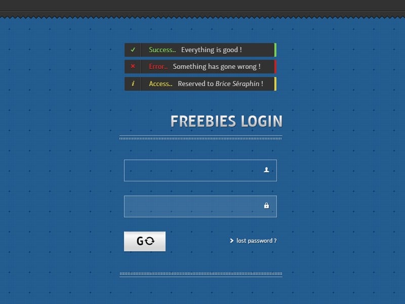 Free Login PSD