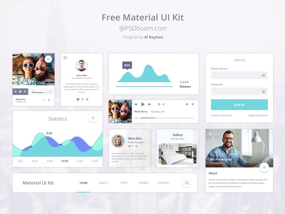 Free Material UI kit PSD