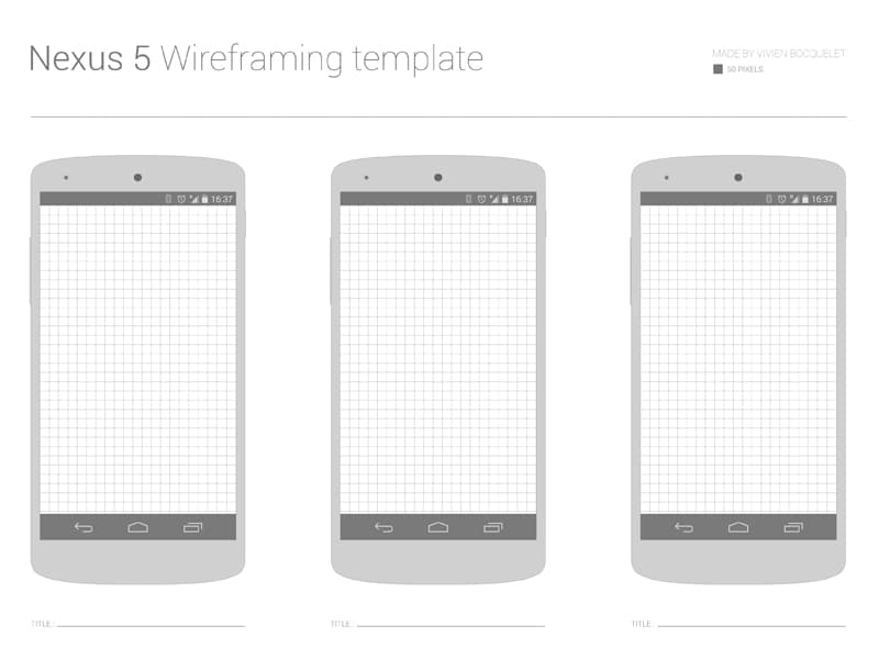 Wireframing Tools, Resources, Articles 56 Free Nexus 5 Wireframing template