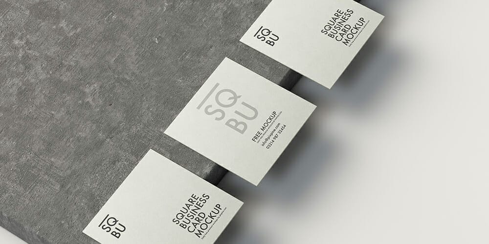 Free Square Business Card Mockup