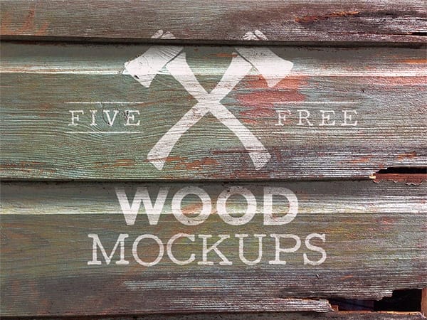 Free Weathered Wood Logo Mock Up Textures