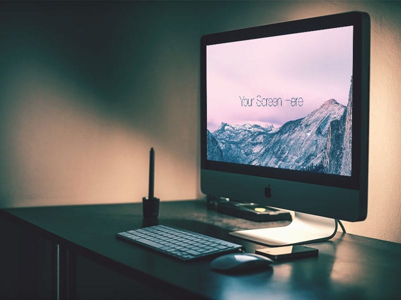 Free iMac Photorealistic Mockup PSD