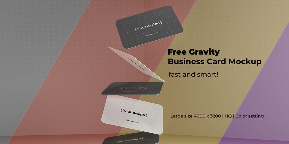 100+ Free Business Card Mockups PSD 167 Gravity Business Card Mockup