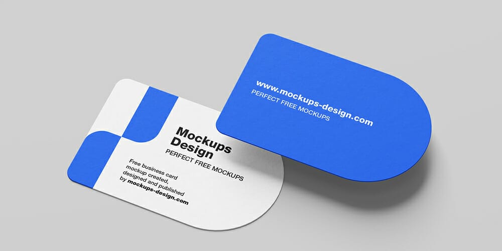 Half Circle Business Card Mockup