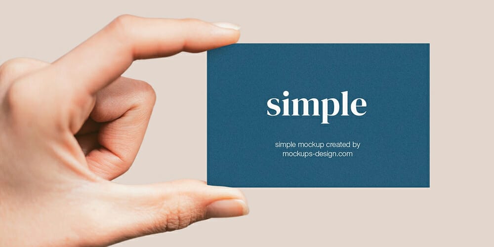 Hand Holding Business Card Mockup