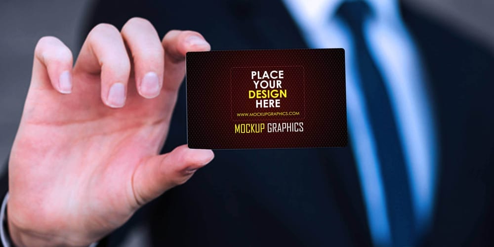 Holding Business Card Mockup