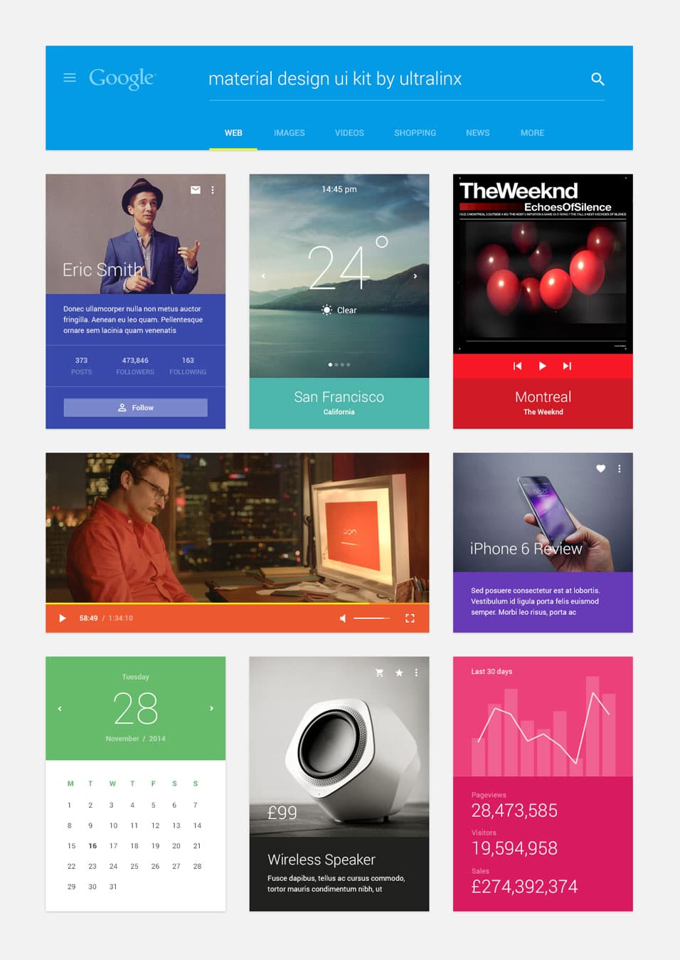 Material Design UI Kit 