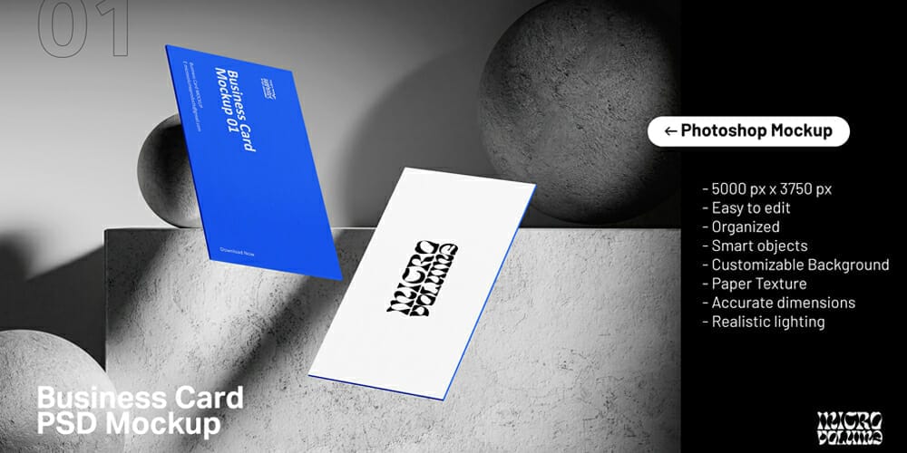 Micro Volume Free Business Card Mockup