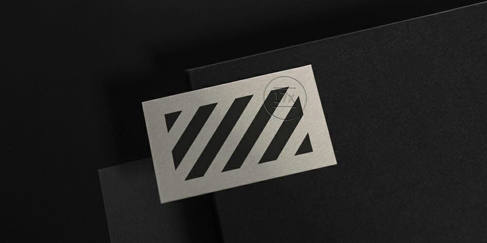 Minimal Dark Business Card Mockup with Embossed Effect