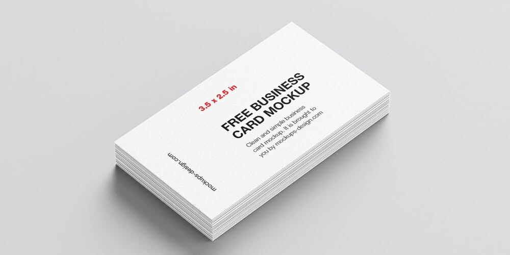 Minimalistic 3 5 2 in business card mockup