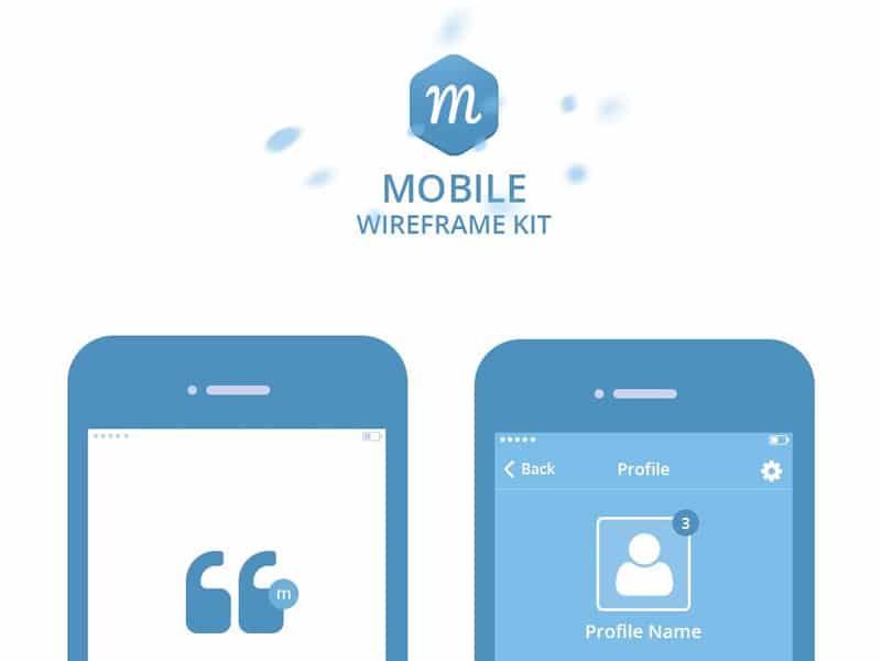 Mobile Wireframe Kit PSD