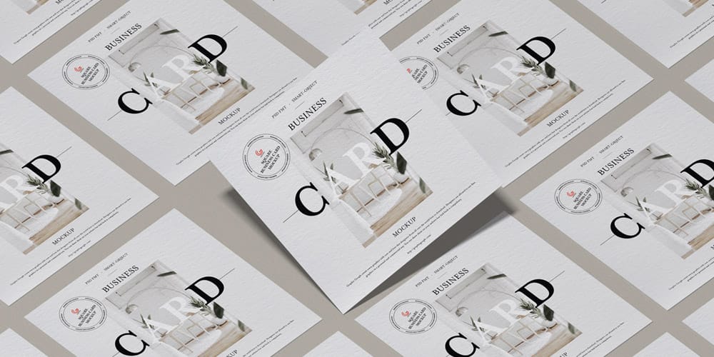 100+ Free Business Card Mockups PSD 195 Modern Brand Square Business Card Mockup