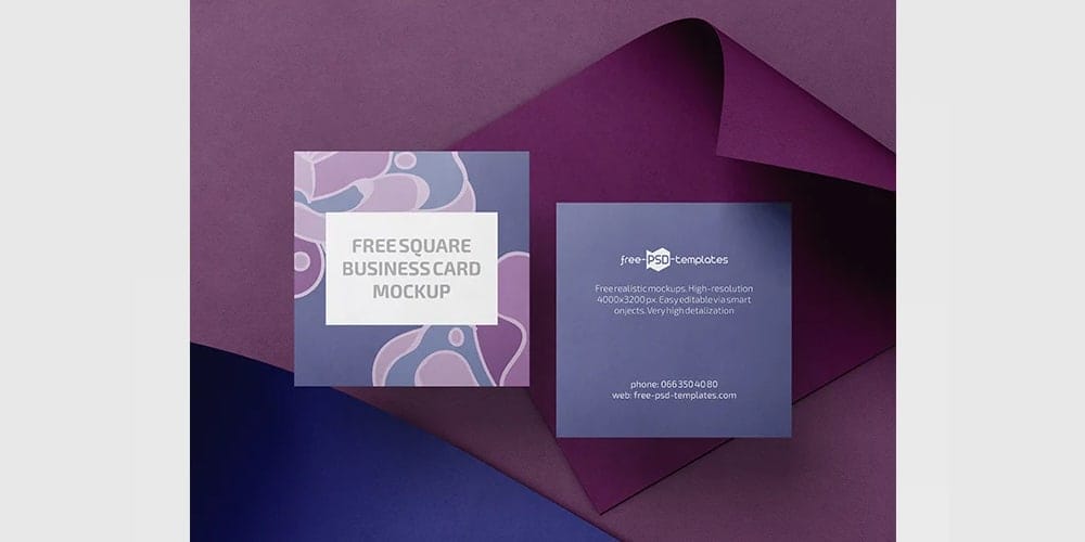 Photo-realistic Square Business Card Mockup