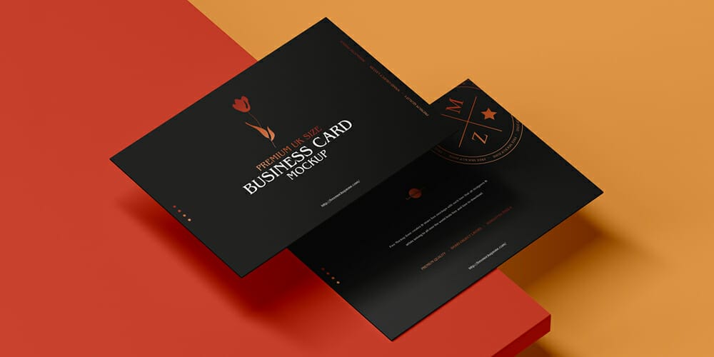 Premium UK Size Business Card Mockup