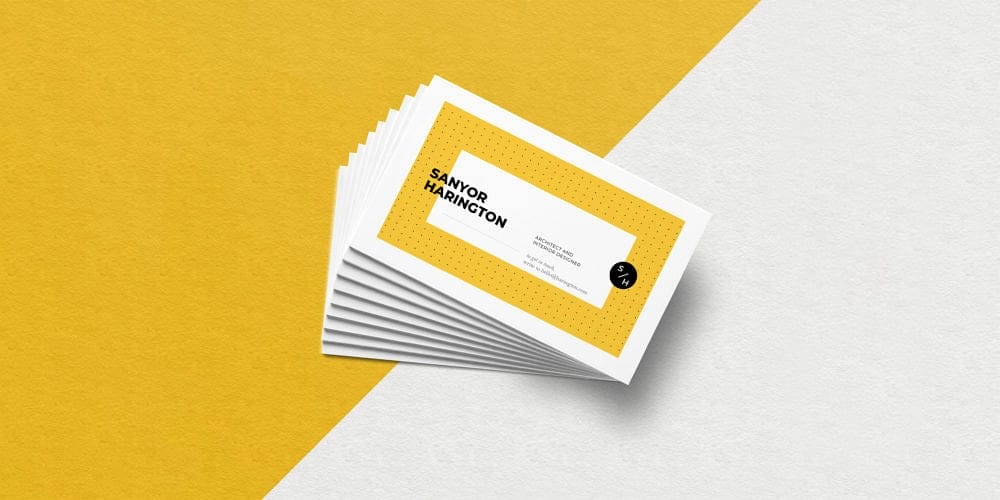 Realistic Stacked Business Card Mockup