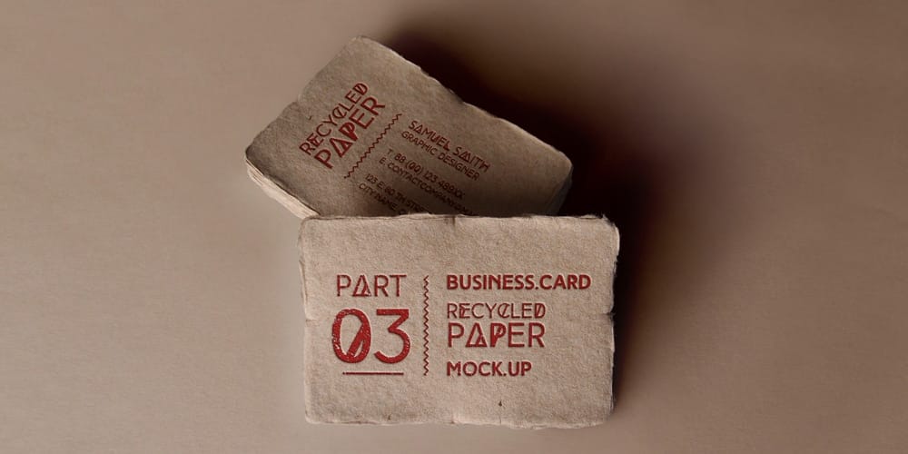 100+ Free Business Card Mockups PSD 1108 Recycled Paper Business Card Mockup