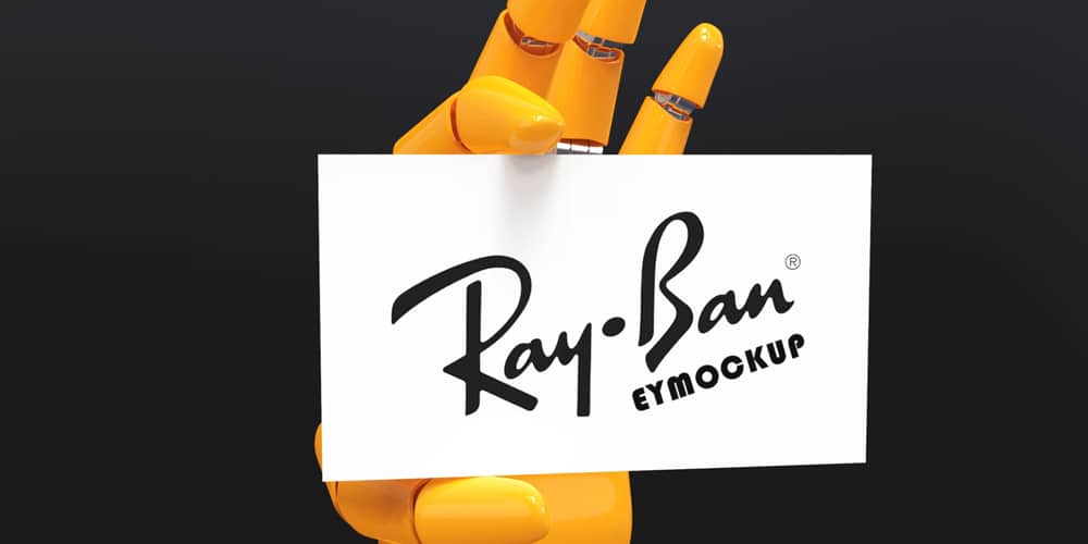 100+ Free Business Card Mockups PSD 515 Robot Hand Business Card Mockup