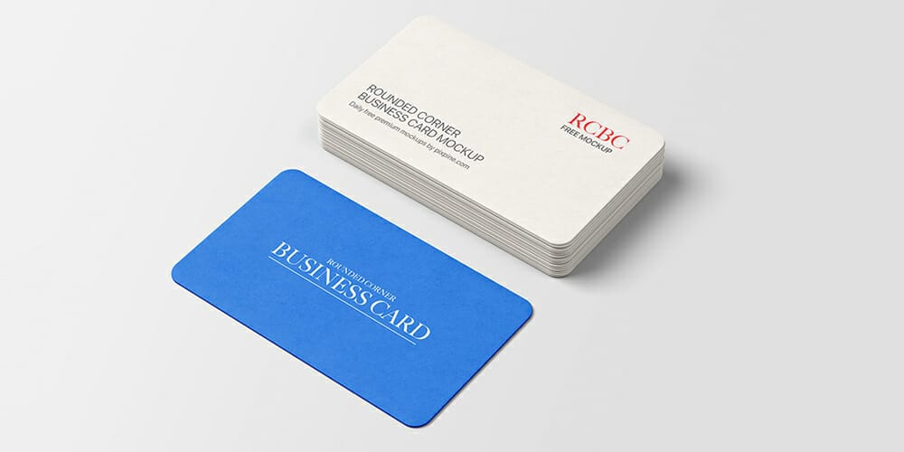 Rounded Corner Business Card Mockup