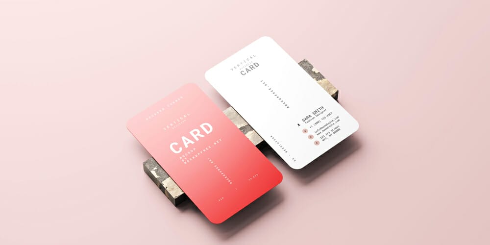 Rounded Corner Visiting Card Mockups