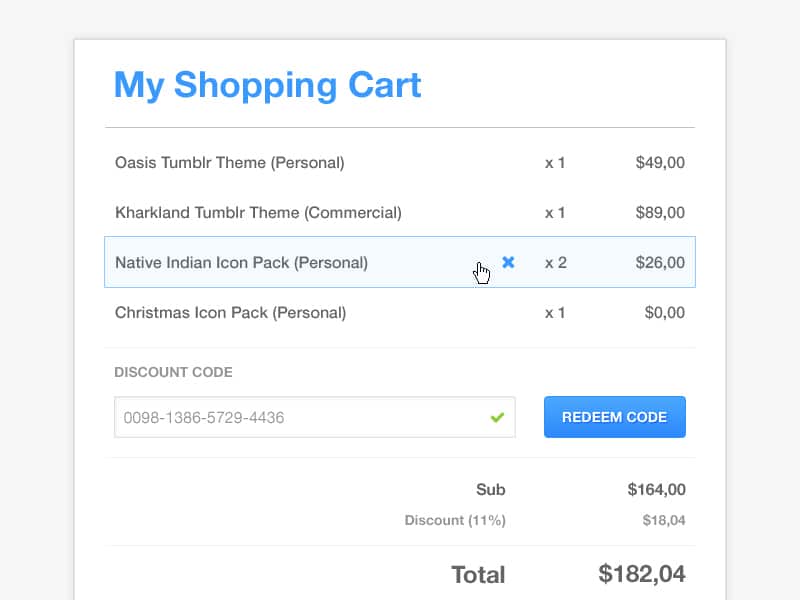 Shopping Cart PSD