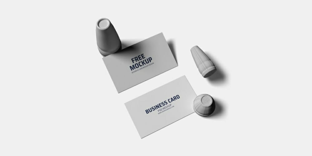 Simple White Business Card Mockup