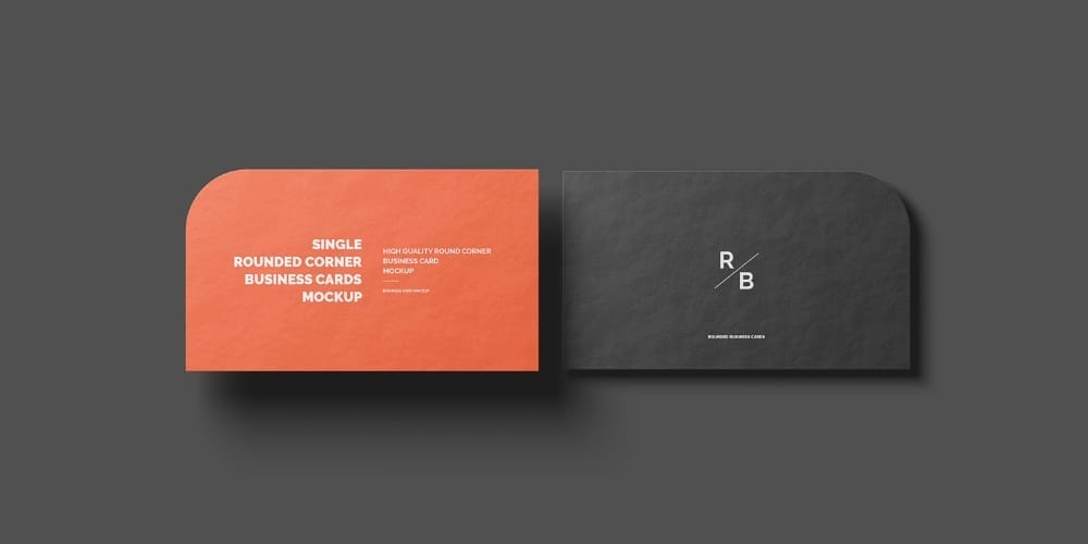  Single Round Corner Business Card Mockup