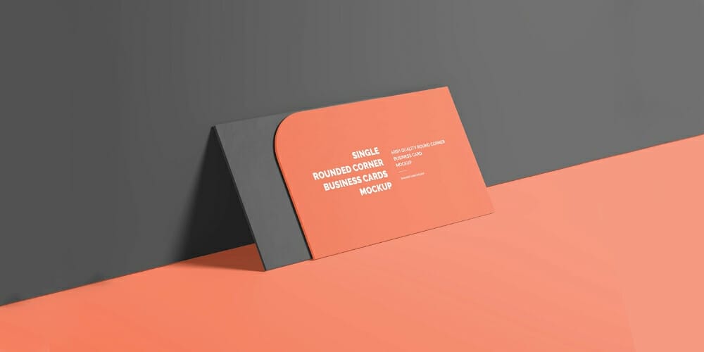 Single Rounded Corner Business Card Mockup