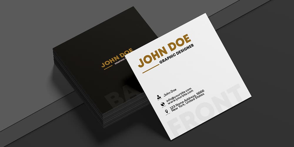 Square Business Card Mockup