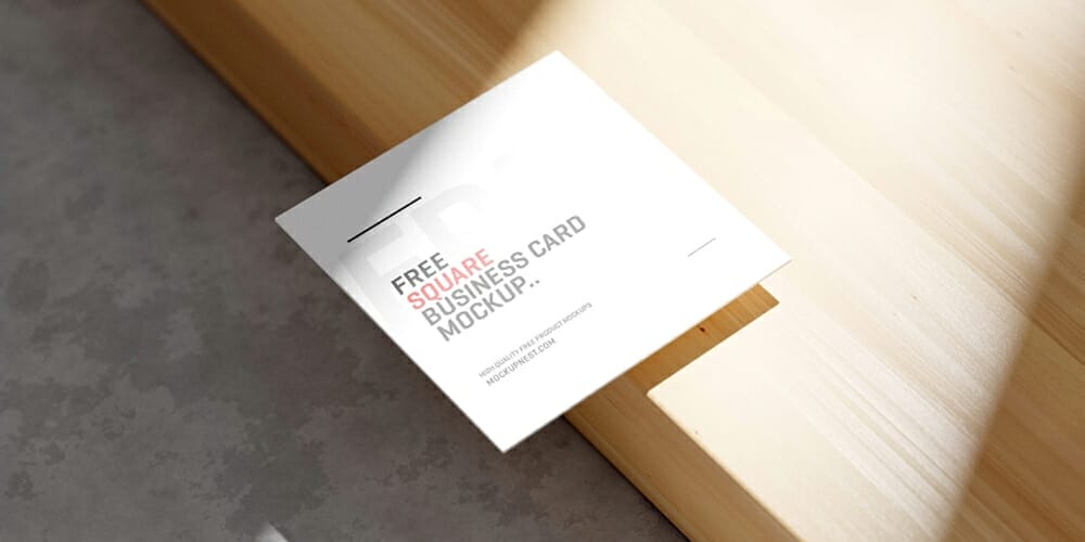 Square Business Card Mockup