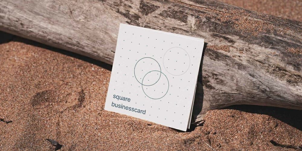 Square Business Card Mockup